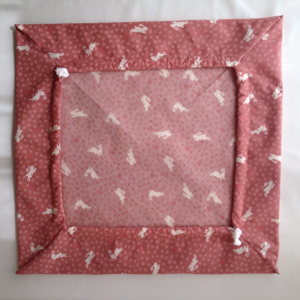 うさぎと桜の風呂敷風巾着（ピンク） - うさぎのバッグ工房 RABBIT MOTIF(ラビットモチーフ)