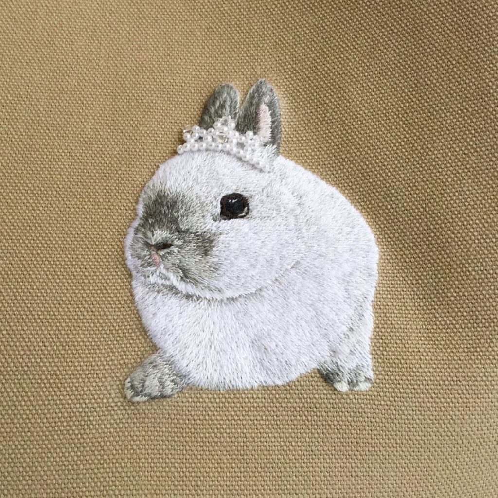 手刺繍たち耳うさぎの本革トートバッグ - うさぎのバッグ工房 RABBIT MOTIF(ラビットモチーフ)