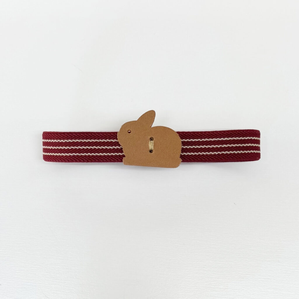 たち耳うさぎのランチベルト(赤×キャメル) - うさぎのバッグ工房 RABBIT MOTIF(ラビットモチーフ)