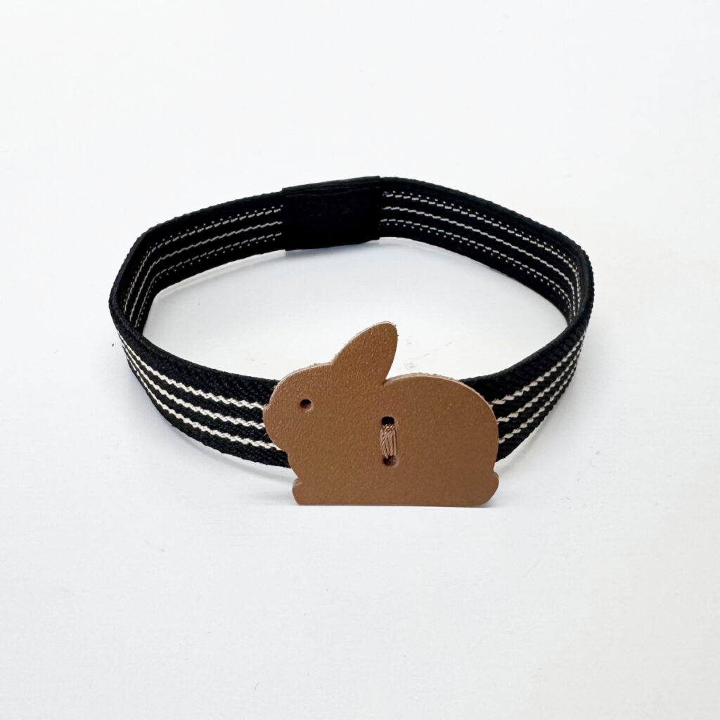 たち耳うさぎのランチベルト(黒×焦茶) - うさぎのバッグ工房 RABBIT MOTIF(ラビットモチーフ)