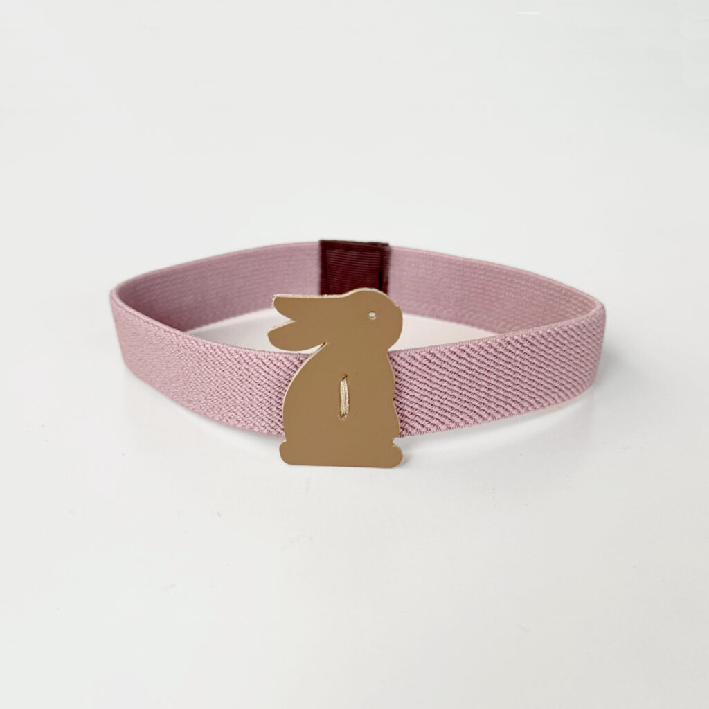 たち耳うさぎのランチベルトL（ローズ×ベージュ） - うさぎのバッグ工房 RABBIT MOTIF(ラビットモチーフ)