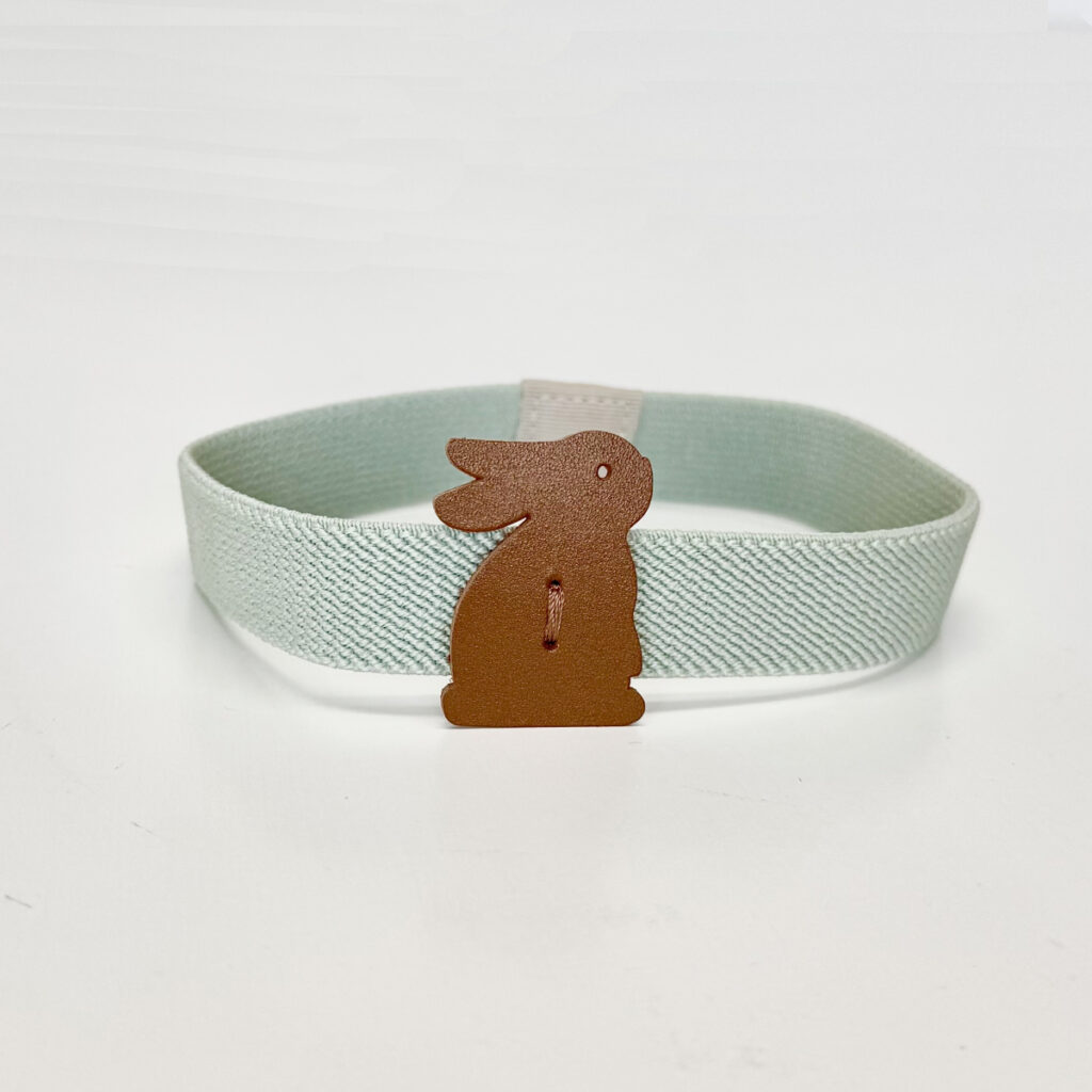 たち耳うさぎのランチベルトL（グリーン×茶） - うさぎのバッグ工房 RABBIT MOTIF(ラビットモチーフ)