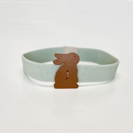 たち耳うさぎのランチベルトL（グリーン×茶）