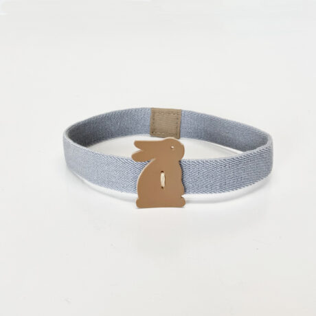 たち耳うさぎのランチベルトL（水色×ベージュ）