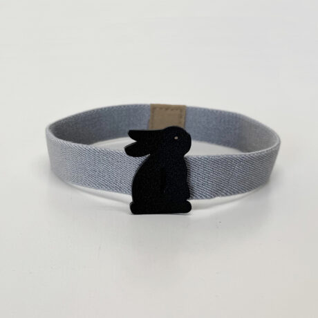 たち耳うさぎのランチベルトL（水色×黒）