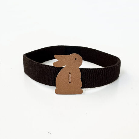 たち耳うさぎのランチベルトL（焦茶×茶）