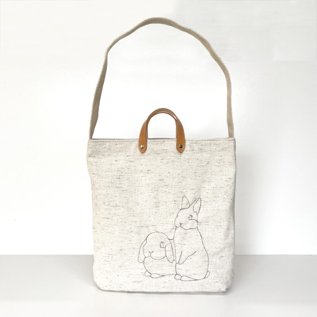 うさぎの2WAYショルダートート（ナチュラル） - うさぎのバッグ工房 RABBIT MOTIF(ラビットモチーフ)