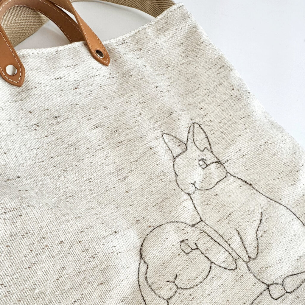 うさぎの2WAYショルダートート（ナチュラル） - うさぎのバッグ工房 RABBIT MOTIF(ラビットモチーフ)
