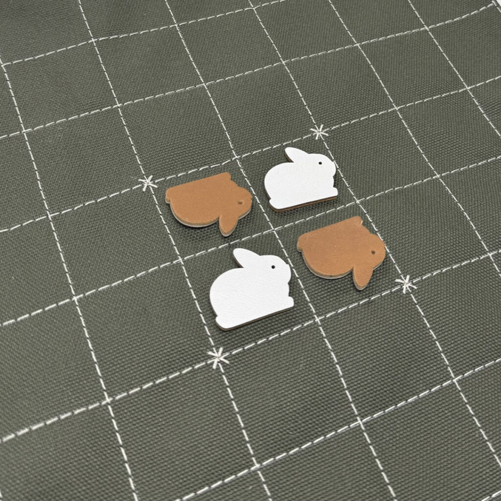 B.Bリバーシ  レギュラー（白茶） - うさぎのバッグ工房 RABBIT MOTIF(ラビットモチーフ)